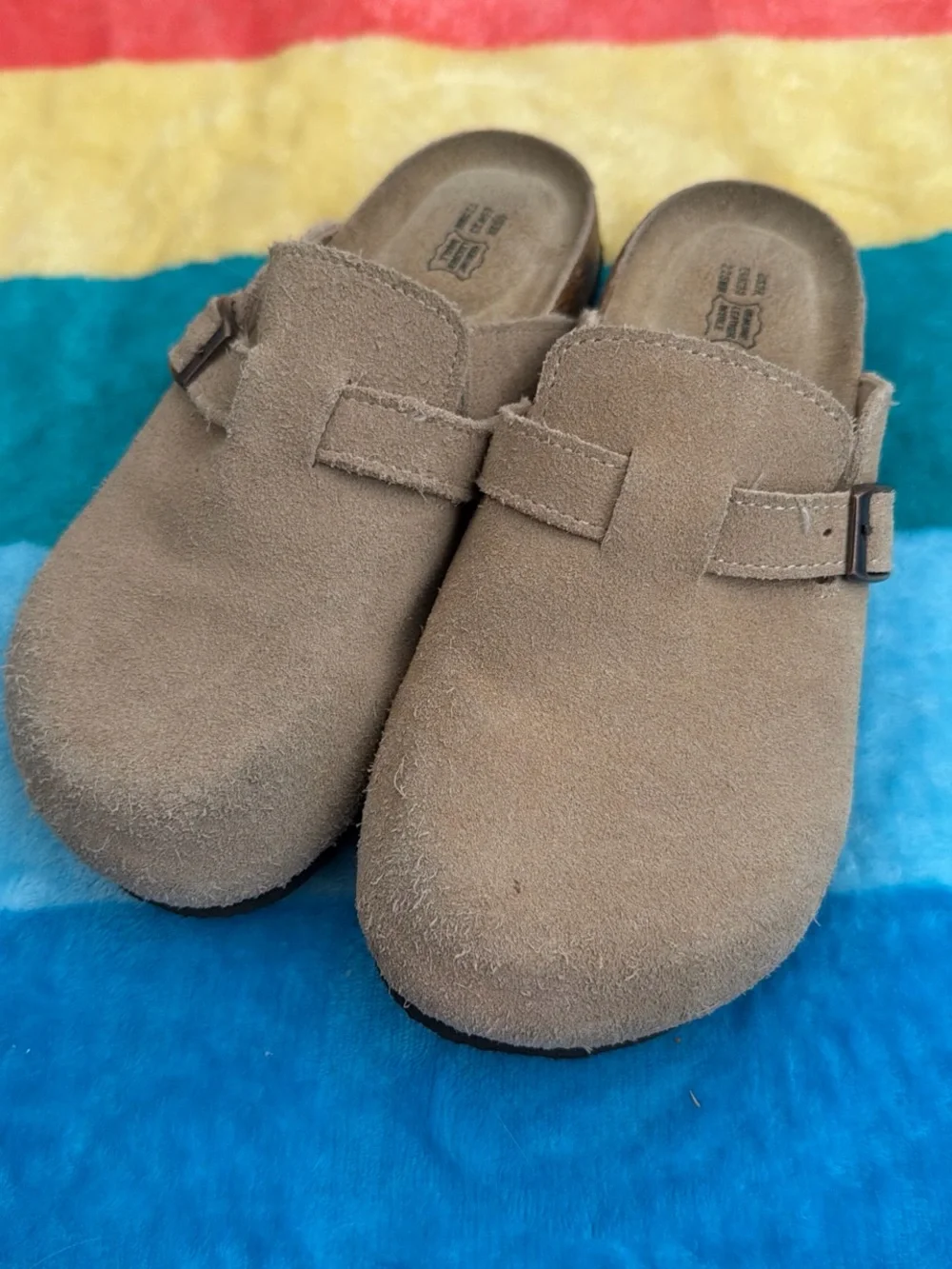 Project cloud Kids Brown Suede Slip-Ons with Black Soles